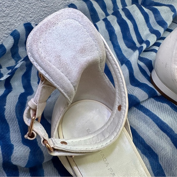 Balenciaga Leather Sandals 38 Ivory Color with Gold Tone Hardware GUC - Picture 8 of 15
